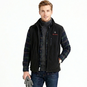 Custom OEM Winter Men Women 5V USB Smart <b>Electric</b> Heated Fleece Vest with Carbon Fiber <b>Heating</b> <b>Pads</b> and 3 Levels Temperature - Product Image 3