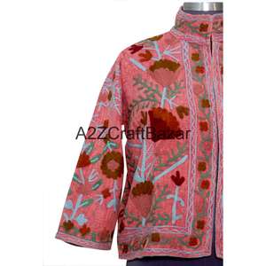 Chaqueta Bomber con Bordado Floral a Mano, 100% Algodón Tejido, Transpirable, Informal, para Fiestas de Invierno/Primavera - Product Image 2