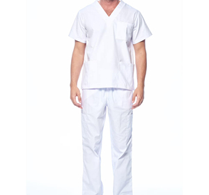Ensemble de blouses médicales bleues pour femmes, col en V, coupe ajustée personnalisée, veste de travail médicale, uniforme de mode, ensembles d'uniformes médicaux, uniforme d'infirmière - Product Image 4