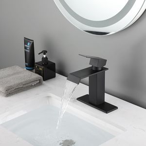Grifo de lavabo monomando con caño en cascada para baño - Product Image 3