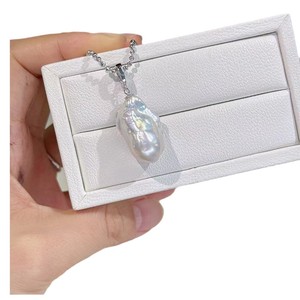 Collar de Perlas de Agua Dulce Barrocas Naturales con Cadena de Plata de Ley S925 y Cierre de Broche Universal, Cadena de Suéter Estilo Barroco - Product Image 5