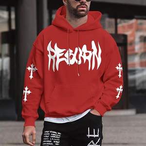 Sudadera con Capucha para Hombre, Diseño Nuevo, 100% Algodón, Manga Larga, Hombros Caídos, Cuello Redondo, Estampada, Personalizable, Tallas Grandes, Bangladesh - Product Image 4