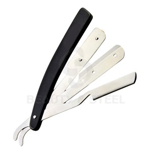 Professional Barber Straight <b>Edge</b> Razor Precision Shave <b>Tool</b> with Interchangeable Blade Inserts and Matte Black Handle - Product Image 3