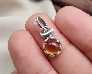 Colgante de Cabujón Redondo de Citrino Natural en Plata de Ley 925, Joyería Vintage para Mujer, Ideal para Fiestas, Proveedor Mayorista - Product Image 5