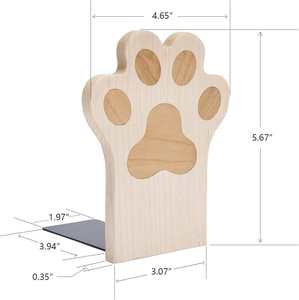 Sujetalibros de Madera con Recubrimiento Natural, Sujetalibros Decorativos de Madera con Forma de Pata para Estantes, Escritorio, Hogar, Decoración de Biblioteca - Product Image 2