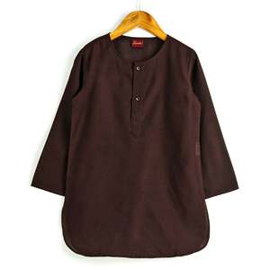 Boys Full Sleeves Black Kurta & Pyjama Jacket Solid Polyester Muslim Thawb Thobes Customizable for Eid Ramadan One Size Fits All - Product Image 6