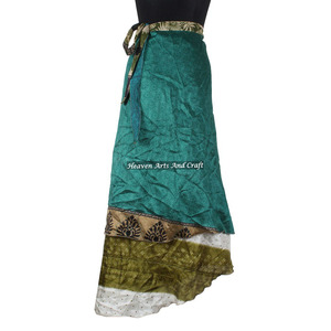 Falda de Seda Estilo Gitano Indio, Reversible, Boho, Multicolor, para Verano, Cómoda, Estilo Hippie, Talla Única - Product Image 3
