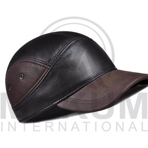 Casquette de baseball en cuir véritable de haute qualité pour hommes et femmes, chapeau en cuir de vache bleu, casquette à visière réglable, automne-hiver, en cuir véritable - Product Image 2