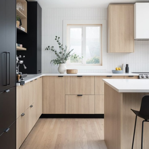 Gabinetes de cocina sin marco con acabado de madera dura MDF de estilo europeo de tamaño personalizado de Vietnam JY - Product Image 2