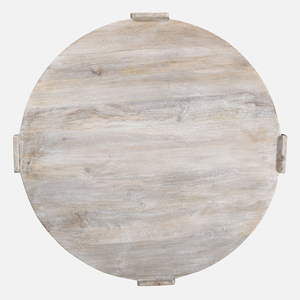 Mesa de Centro de Madera de Mango con Acabado Blanqueado para Sala de Estar, Mesa de Sofá de Madera Sólida, Diseño Moderno para Decoración de Interiores - Product Image 6