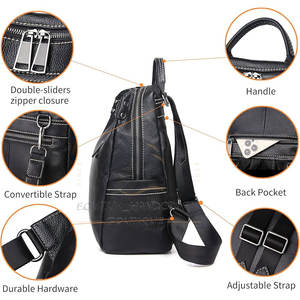 Sac à dos en cuir imperméable, nouveau design élégant, sac à dos en cuir de dernière génération, sac à dos en cuir en gros - Product Image 2