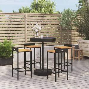 Conjunto de Muebles de Bar para Jardín en Negro - Product Image 1
