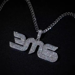 Iced Out Moissanite <b>Pendant</b> 925 <b>Silver</b> Letter Name Charms Hip Hop Style Jewelry Everyday Wear <b>Pendant</b> <b>Initial</b> Letter <b>Pendant</b> - Product Image 2