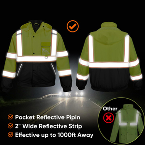 Chaquetas de Seguridad Reflectantes de Alta Visibilidad para Trabajo en Carreteras, Tráfico, Aeropuertos, Impermeables, para Hombre, Uniforme de Seguridad - Product Image 4
