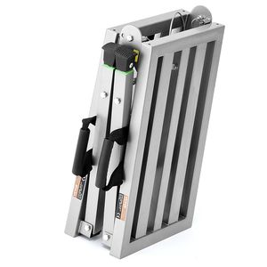 Scala Pieghevole Portatile in Acciaio Legato con Capacità di Carico Regolabile di 180 kg, Piattaforma di Lavoro a 3 Livelli ad Alta Visibilità per Ponteggi - Product Image 1