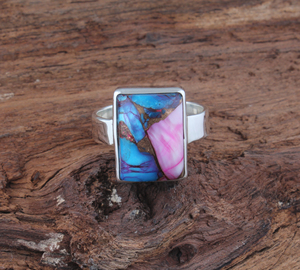 Trendy Bohemian Statement Copper <b>Turquoise</b> <b>Ring</b> Unique Artisan Design Spiny Oyster Accessories Premium Quality Designer <b>Ring</b> - Product Image 6