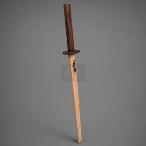 Épée d'entraînement en bois artisanale avec gravure de dragon |   Accessoire de décoration et d'entraînement en bois dur - Product Image 2