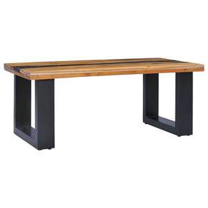 Mesa de Centro de Madera de Teca y Mango Multicolor con Poliresina, Muebles Únicos y Elegantes - Product Image 2
