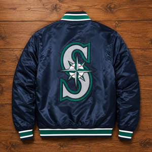 Chaqueta Bomber de Satén para Hombre, a la Moda, de Primera Calidad, Ligera, Estilo Urbano, de Secado Rápido, Chaqueta Universitaria de Seda - Product Image 6