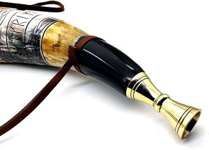 Corneta de Batalla Vikinga Hecha a Mano, Ecológica, Personalizable, Estilo Animal, Corneta de Señalización de Cuerno de Buey Pulido Medieval - Product Image 5