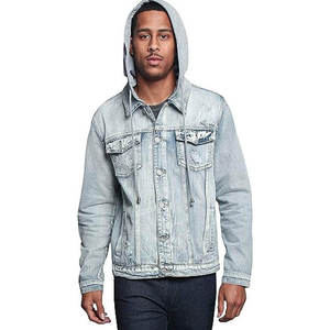 Men's Winter Streetwear 100% Cotton Quick Dry Denim Jacket with Turn-down Collar <b>Covered</b> Button Closure Polyester Lining - Product Image 5