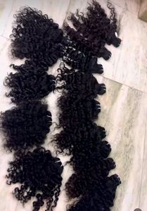 Máquina Doble Trama Natural Rizado Cabello Humano Indio Solo Donante Crudo Sin Procesar Cutículas Alineadas Color Natural Extensiones de Cabello - Product Image 3