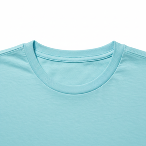 Camiseta de Verano Premium para Hombre, Corte Slim Fit, Casual, Lisa, de Algodón Lavado, Ligera, Transpirable, Cuello Alto, Ecológica, de Secado Rápido - Product Image 3