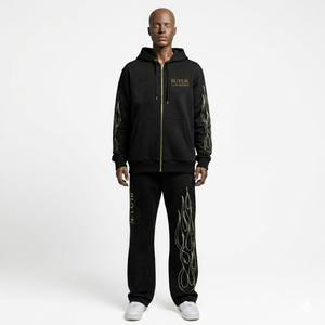 Chándal de Maternidad Estampado de la Mejor Calidad, Ligero, con Lavado Ácido, Corte Regular, para Hombre, Estilo Urbano Otoñal, con Capucha, 100% Algodón - Product Image 1