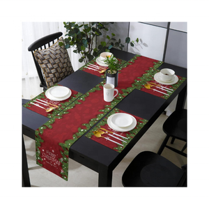 Chemin de Table Artistique Unique Bleu Ciel 88 Pouces Certifié GOTS 100% Coton Brodé Eco-Conscient Lavable Pour Les Espaces Créatifs - Product Image 4