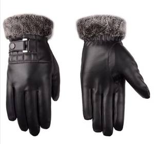 <b>Thermal</b> Plain Leather <b>Gloves</b> High Quality <b>Waterproof</b> Soft Warm Insulated Touch Screen Leather <b>Gloves</b> Winter Daily Use Casual - Product Image 1