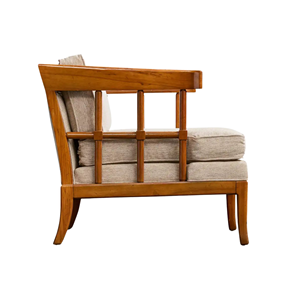 Fauteuil de salon en bois massif avec coussin rembourré, fauteuil de salon d'hôtel, structure en teck, chaise de loisirs d'intérieur - Product Image 4