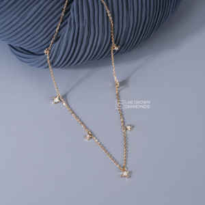 จี้ทองคำ 14K ประดับเพชรโมอิสซาไนต์ทรงกลม 7 เม็ด สำหรับผู้หญิง น้ำหนัก 0.28 กะรัต เครื่องประดับหรูหรา ของขวัญเพชร C6 ที่เพาะเลี้ยงในห้องปฏิบัติการ - Product Image 6