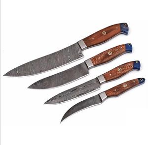 Handmade 4-Piece 67-Layer Damascus Steel <b>Knife</b> <b>Set</b> with Customized Ambidextrous Handles <b>Sharp</b> Serrated Edges Eco-Friendly - Product Image 5