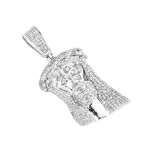 10K <b>Solid</b> <b>Gold</b> Round Brilliant Cut Diamond Face Shape Jesus Head Charm <b>Pendant</b> 1.90" 2 CT Hip Hop Men's Everyday Wear - Product Image 4