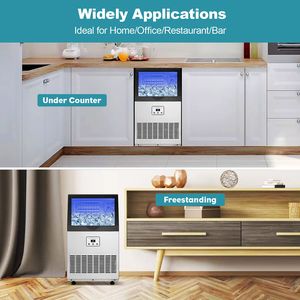 Macchina per il Ghiaccio Commerciale con Pulizia Automatica, Display Digitale LED, Luce Blu, Capacità 100-150 libbre/24H - Product Image 5