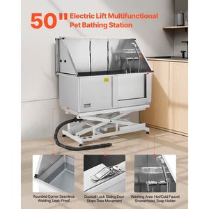 Bañera eléctrica de aseo para perros de 50 pulgadas con filtro de agua, producto de baño y limpieza de mascotas de acero inoxidable - Product Image 2