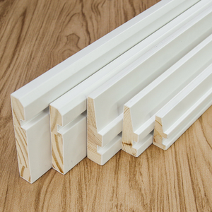 เส้นตกแต่งไม้เนื้อแข็งคุณภาพสูงสำหรับผนังโรงแรม แถบปิดขอบสไตล์ยุโรป ดีไซน์แบบหัวเข็มขัด ทาสีธรรมชาติ - Product Image 1