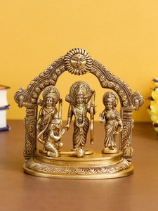Sculptures Artisanales en Bronze du Seigneur Ram Darbar par Radhe Enterprises, Figurines Religieuses Traditionnelles de Table, Design Contemporain - Product Image 4
