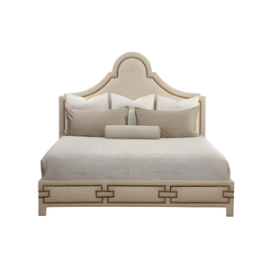 CLASSIC CARVED BED <b>WHITE</b> PAINTED FRANCE STYLE - Product Image 1