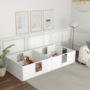 Cuccia per Cani Regolabile 244x119x48 cm con Design a Due Stanze, Tappetino Lavabile per Cani di Taglia Grande, Mobili per Animali Domestici - Product Image 1
