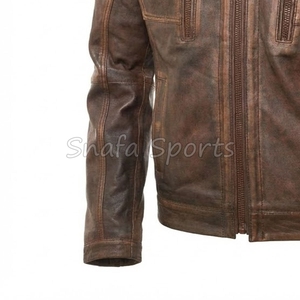 Chaqueta de Cuero Sintético Casual para Hombre, Talla Grande, con Cierre, Corte Ajustado, para Otoño e Invierno, Estilo Motociclista - Product Image 4