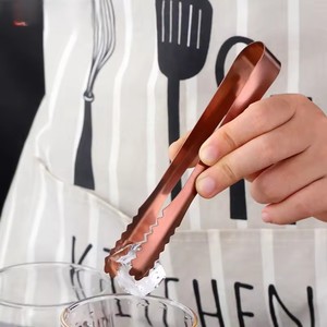 Gold Metal Ice <b>Tongs</b> Classic Bar Accessories Reusable Stainless Steel <b>Serving</b> Tool - Product Image 3