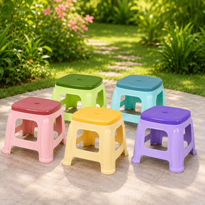 Modern Two Tone Low <b>Step</b> <b>Stool</b> Stackable Short Chair Non Slip Seat for Apartment School Classroom Household Use - Product Image 6