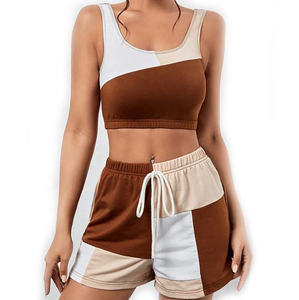 Nouvel ensemble d'entraînement 2 pièces décontracté pour femme, grande taille, en dentelle unie avec boutons, respirant, écologique, séchage rapide, motif estival 2026 - Product Image 4