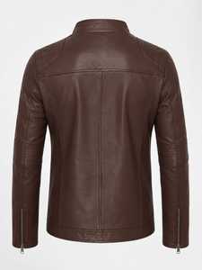 Premium Quality Men's Genuine Leather Moto Biker <b>Jacket</b> <b>Zipper</b> Closure Slim Fit Autumn Wear - Product Image 5