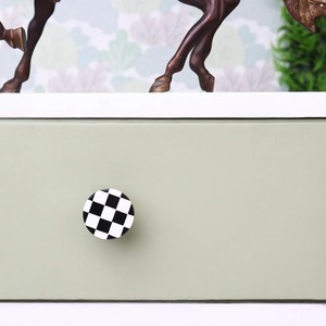 Round Wood Resin And Brass Door <b>Knob</b> <b>Black</b> And White Handmade Natural Crafts Cabinet Drawer Wardrobe <b>Cupboard</b> Pull Handle - Product Image 5