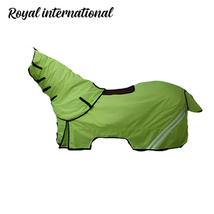 Couverture imperméable pour cheval, couverture intégrale du cou, légère, pour l'équitation en plein air, tapis de pluie respirant, réfléchissant, vert - Product Image 2