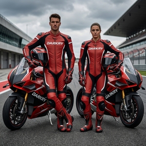Combinaison de course moto personnalisée en cuir OEM ODM, équipement de piste en gros, vêtements de motard protecteurs en cuir de vachette perforé - Product Image 5