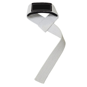 Correas de levantamiento de pesas de algodón acolchado con logotipo personalizado para gimnasio, con soporte para muñeca - Product Image 2