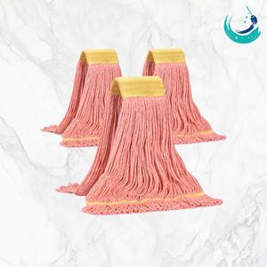 KSR High Quality Cotton Orange Yarn Kentucky Mop Heads <b>5</b>" Yellow Top Band Self Wringer Reusable Durable Sustainable Refillable - Product Image 5